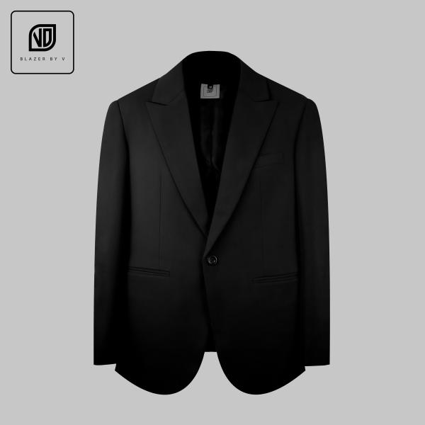 Áo Jacket Blazer Nam Một Nút Đen Ve Nhọn VD006 #0